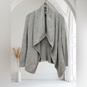 BNCI Women's Open Front Gray Cotton Shawl Cardigan Sweater Size M